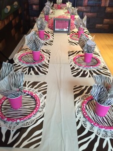 Zebra Theme Table Settings